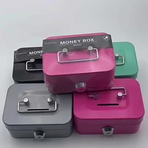 Money Safe Box Lockable Cash Box Key Storage Box Safe Key Lock Box Coin Boxes Handheld Savings And Storage Box