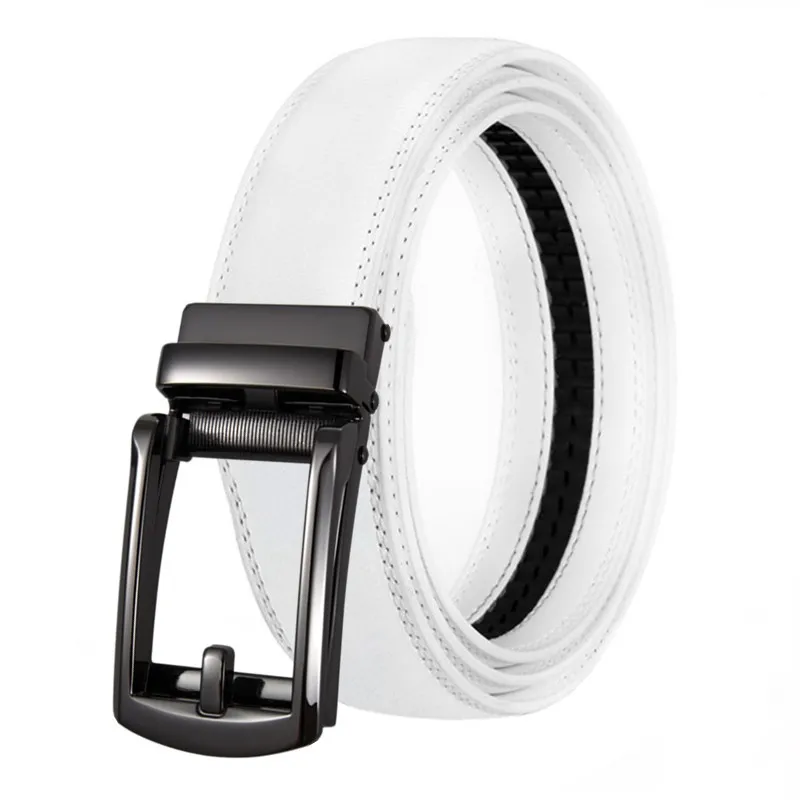 New Automatic Men Alloy Buckle For Men Fashion Brand White Belt