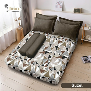 Live Flash Sale - Sprei Illusions King B2 180x200 Tinggi 20cm Bantal 2 Guling 2- Motif Abstrak / Bunga / Geometri / Minimalis