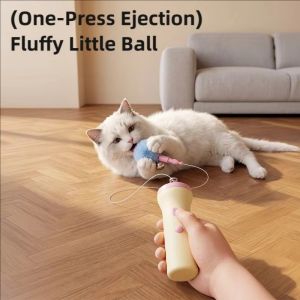 PHANT USB Rechargeable Electric Cat Teaser Refillable Launcher Retractable Rope Interactive Cat Wand Smart Cat Toy Automatic Cat Teasing Stick Indoor Cats