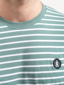 KWITAN Kaos Basic Stripe Salur MINERAL GREEN