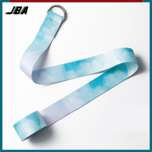 JBA Yoga Stretch Band With Design D-Ring 183CM Skin-friendly Cotton Polyester Soft Durable Yoga Pilates Stretch Band Yoga Strap