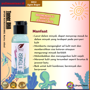 Toner BHA SR12 / Toner Untuk Kulit Berminyak Beruntus / Jerawat Batu / Angkat Sel Kulit Mati / Eksfoliasi Toner / Aman / BPOM