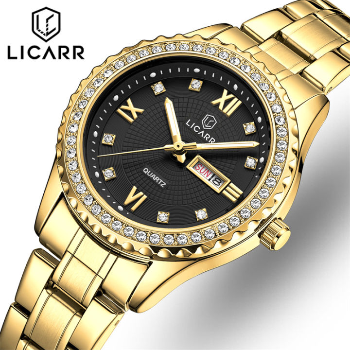 Licarr Phụ Nữ Đồng Hồ Thương Hiệu Hàng Đầu Sang Trọng Vàng Đồng hồ Nữ ...