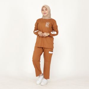 Setelan Baju Olahraga Wanita Muslimah Gowes Senam Joging One Set Karisa by Zolaris