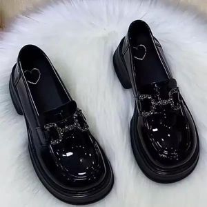 Free Shipping Casual Loafers For Women 2026 Autumn New Collection Versatile Thick-Soled Flats Soft-Soled Leather Shoes