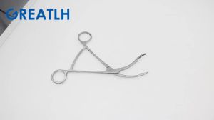 GREATLH 1pcs Curved Ankle Bone Holding Forceps Stainless Steel Bone Forceps Orthopedic Instrument pet