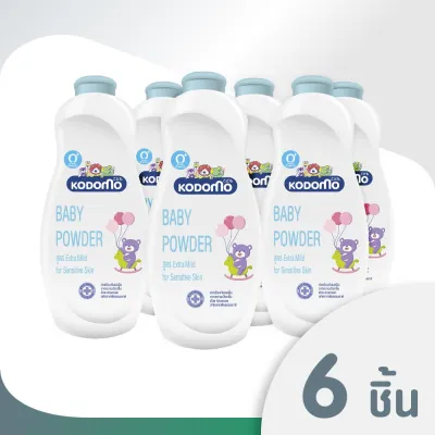 KODOMO แป้งเด็ก โคโดโม สูตรเอ็กตร้ามายด์ Extra Mild 160 กรัม 6 กระป๋อง