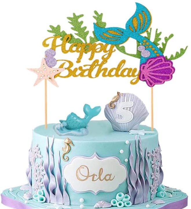 Auteby 'Happy Half Birthday' Cake Topper - Strawberry Themed 6 Months Party Decorations For Baby Showers
