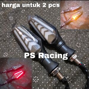 2 pcs Lampu sen running model panah merah sen running kuning universal semua motor