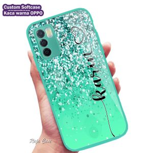[Custom Softcase Kaca Lilac/Green Foto Bebas] For OPPO A95 4G A74 4G A53 A1K A3S A16 A16S A15 A15S A12 A5S A7 A54 RENO 5 RENO 5F RENO 6 4G  - Casing Hp-Pelindung hp - Case Handphone