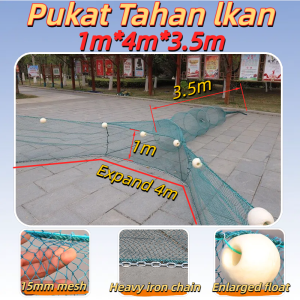 Large Imported Folding Fishing Net Trap Pukat Tahan Ikan Large-mouthed Fish-blocking Nets River Net Dragged Net