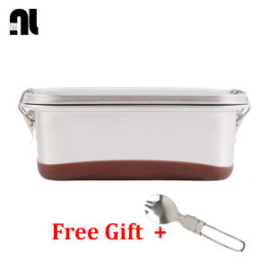 304 Stainless Steel Bento Box Double Food Box Children Picnic School Lunch Box Company Canteen Fast