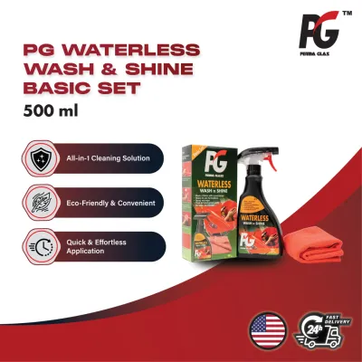 Perma Glass PG Waterless Wash & Shine Basic Set (500ml) | No Water Needed High Gloss Protection for Car Bike & Bicycle