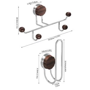 CUNXIN Suction Cup Headband Storage Rack Stainless Steel Wall-mounted Door Rear Hooks Multi-functional Decorative Corner Hanger for Bathroom