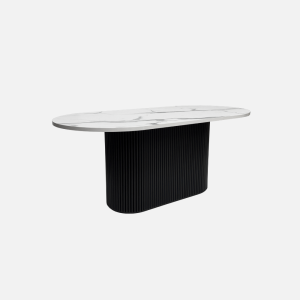 [FREE INSTALLATION] Como Home Oval 1+6 Dining Table Set Meja Makan Solid Wood Melamine Kukuh & Berat