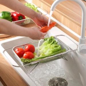 Rổ lưới inox để bồn rửa chén – Thiết kế giãn nở có chân đế & treo gọn thoáng khí khô nhanh - Happy Home 4U