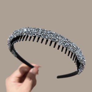 Diamond Headband Korean Fashion New Temperament Beautiful Sparkling Rhinestone Face Wash Hairband Hair Accessories 2024