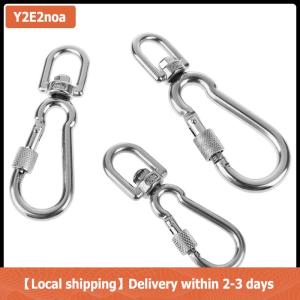 【Local shipping】 Stainless Steel Swivel Snap Hooks Locking Dog Leash Buckle Quick Release Buckle Carabiner Clips For Dog Walking Camping