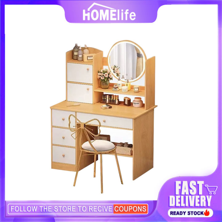 Homelife Dressing Table Home Dressing Table With LED Mirror Modern ...