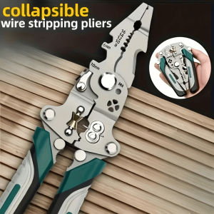 1Pcs Fold Multi-Function Electricians Grade Wire Stripper Durable High Carbon Steel Precision Tool Cup