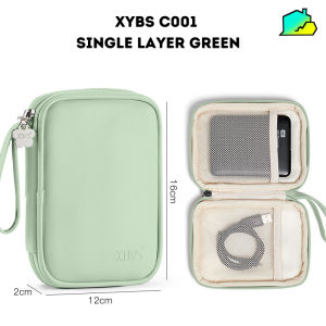 XYBS-C003 C001 PU 2.5 inch External HDD Hard Disk Drive Case Wire USB Cable Pouch Bag Power Bank