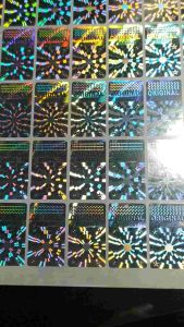 Stiker hologram original 4 bintang silver