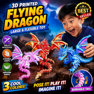 3D Printed Flying Dragon Fidget Toy Fully Articulated Flexible Joint Winged Dragon Desk Decor
