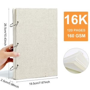 Sổ Phác Thảo 60 Trang 160GSM - Bìa Vải Lanh Cao Cấp - Giấy Chuyên Hội Họa & Phác Thảo Chuyên Nghiệp
