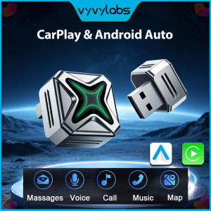 Vyvylabs Wireless CarPlay Adapter 5.4 Bluetooth Plug&Play No Delay & Stable Connection For Car For Radio Benz Audi Toyota Mazda Nissan Chevrolet Suzuki Kia Ford Etc.