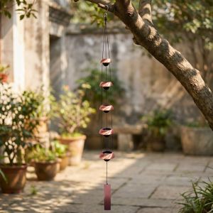 OKDEALS01 3/5 Layer Japanese Style Metal Wind Chime with Hook Crisp Sound Temple Wind Bell Hanging Ornament Vintage Wishing Wind Chime Garden