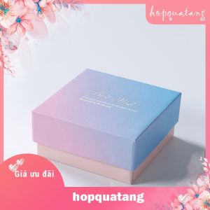 Hộp Đựng Trang Sức Lót Mút Xốp Nhung Hộp Nhẫn Vòng Tay Dây Chuyền Màu Hồng Gradient