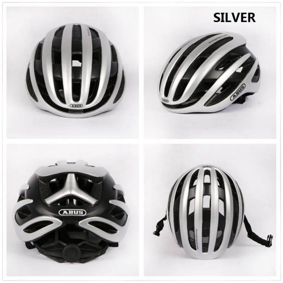 Abus AirBreaker Road Cycling Helmet, Silver/White