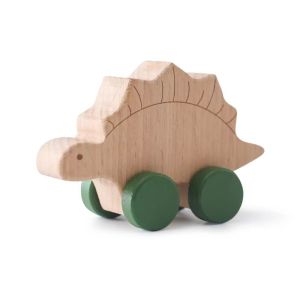 ETUALE Hand-decorated Cartoon Dinosaur Car Sensory Developmental Wooden Teether Toy Gifts Pretend Play Wooden Block Toy For Infants