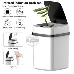 SG STOCK--13L/15L Automatic Sensor Trash Can Sensor Eco-friendly Waste Garbage Bin Touchless Smart Sensor Dustbin Kitchen bedroom trash Bin