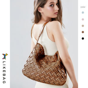 LIKEBAGB กระเป๋าสะพายพาดลำตัวสำหรับเด็กแบบพับหนังเนื้อนิ่มสำหรับ Tas Jinjing Bahu แฟชั่นอเมริกาและอเมริกา