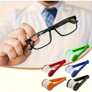 HEALMEYOU 5Pcs Two-side Sun Glasses Cleaning Brush Creative Mini Size Eyelasses Microfiber Spectacles Cleaner Cleaning Clip Soft Mini Glasses Cleaner Cleaning Supplies
