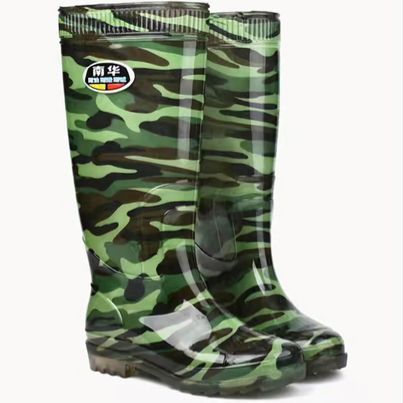 BS] Camouflage Rain Boots For Men, Long Tube Bota Waterproof sz39