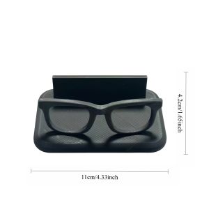 FFBH Novelty Glasses Shape Business Card Holder Desktop Eyeglass Stand 2-in-1 Name Card Organizer Modern Office Reception Desk Decor 9Q4T2