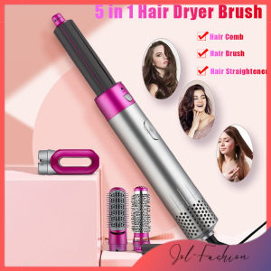 JOL-FASHION 5 in 1 Hair Dryer Comb Hot Air Brush Hair Straightener Curler Woman Hair Styling Tool