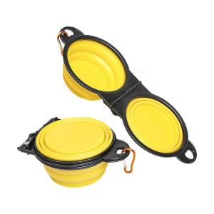 Có thể gập lại 180 độ Bát du lịch cho chó và mèo leakproof có thể gập lại feeders đi bộ ngoài trời bánh răng an toàn kẹp khóa