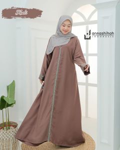 ABAYA HITAM TURKI LIST PITA QATAR  INAYA DRESS EXSLUSIVE ANNASIHAH/GAMIS ABAYA POLOS PREMIUM
