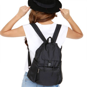 XINRAN zJ lightweight small fresh nylon waterproof backpack shopping travel mini shoulder pull rope flip female bag 9356-G