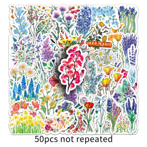 50PCS INS Style Plant Flower Cartoon Graffiti Sticker Scrapbook Notebook Diary Water Cup Small Fresh Sticker