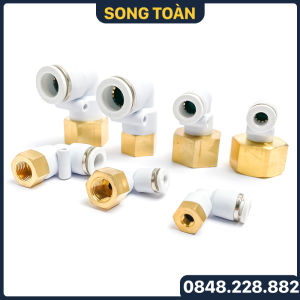 Co Ren Trong Nối Nhanh PLF Ren Trong Cắm Ống STNC Ống 4 6 8 10 12 16 - Màu Trắng