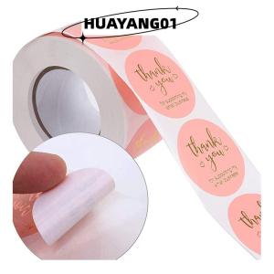 HUAYANG01 [HOT FASHION] สติกเกอร์ขอบคุณ500ชิ้นสติกเกอร์ตัวอักษรทำมือสติกเกอร์ตราประทับสติกเกอร์ตกแต่งงานแต่งงานของขวัญ