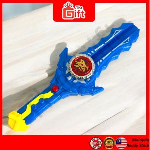 The Gift Rotary Combat Gyro Spinning Top Sword With Light Toy For Kids Gaging Pedang Dengan LED Mainan Untuk Kanak