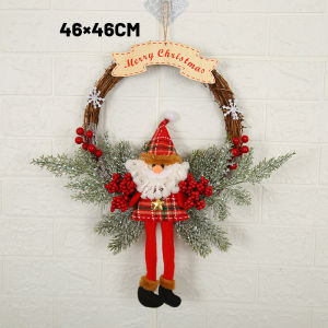[READY STOCK] Christmas Decorations Wreaths Wreaths Window Decorations Hangings Feel Christmas Wreaths(Wholesale)