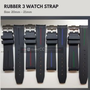 Silicone Rubber Strap R3 Design 20mm 21mm Replacement For Gmt master 2 Submarine