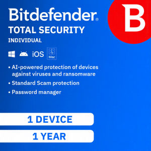 Bitdefender Total Security Individual - 1 3 5 Devices | 1 2 Years Subscription